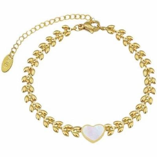 Pulsera acero chapado oro