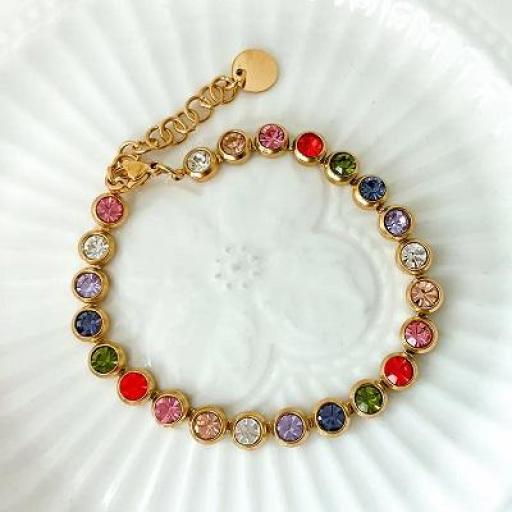 Pulsera acero chapado oro