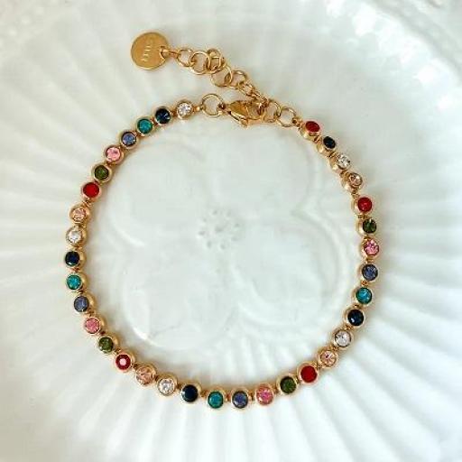 Pulsera acero chapado oro