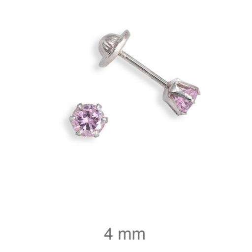 Pendientes plata rodiada rosca