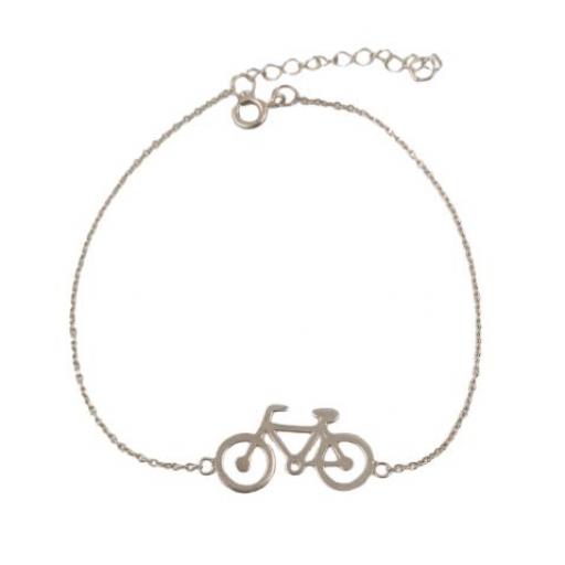 Pulsera plata rodiada bici