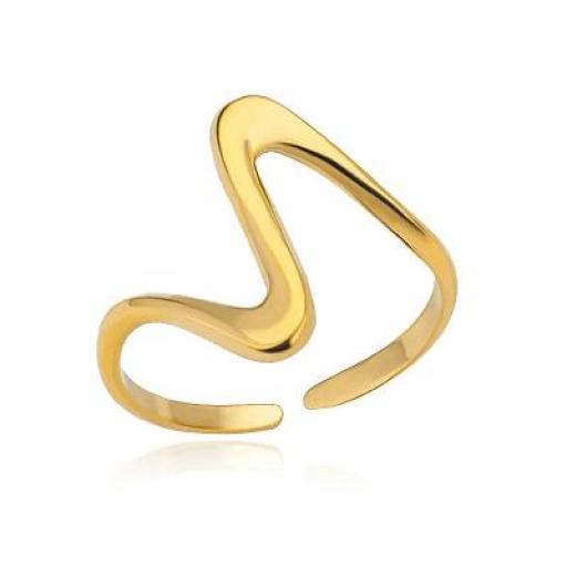 Anillo acero chapado oro [0]