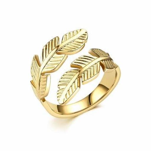 Anillo acero chapado oro [0]