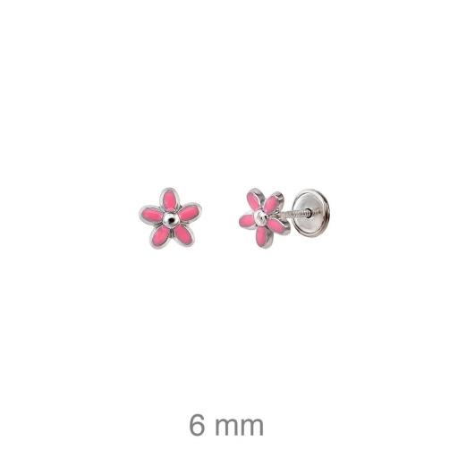 Pendientes plata rodiada rosca