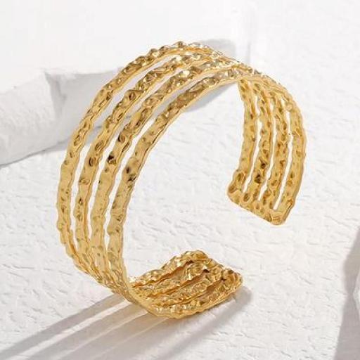 Brazalete acero chapado oro [0]