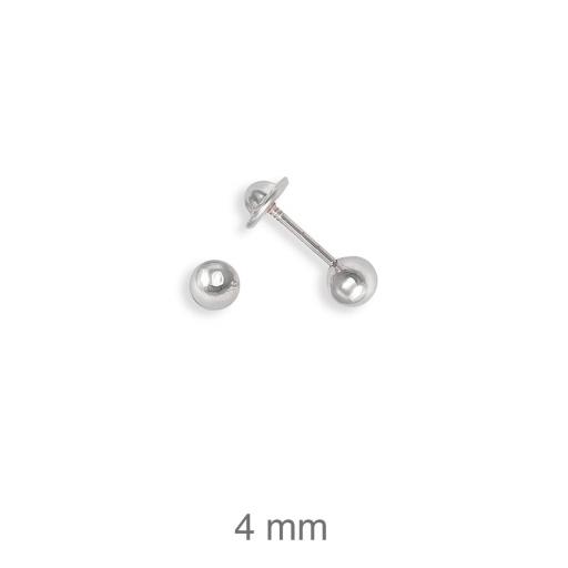 Pendientes plata rodiada rosca