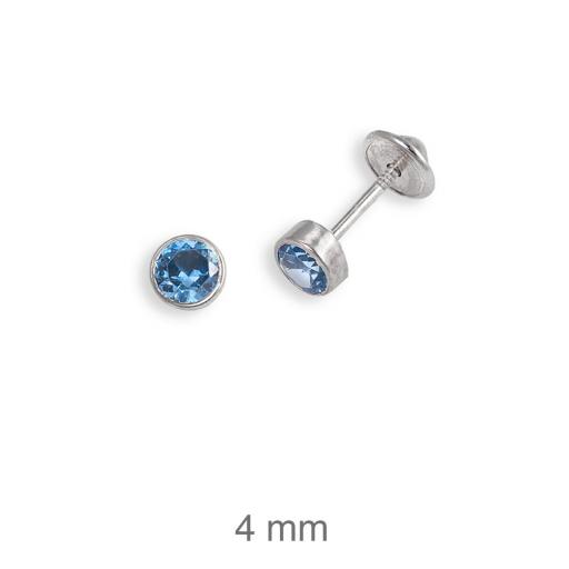 Pendientes plata rodiada rosca