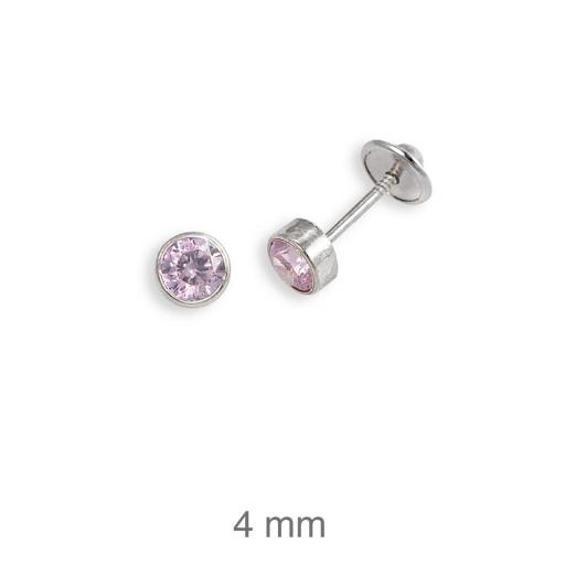Pendientes plata chatón rosca