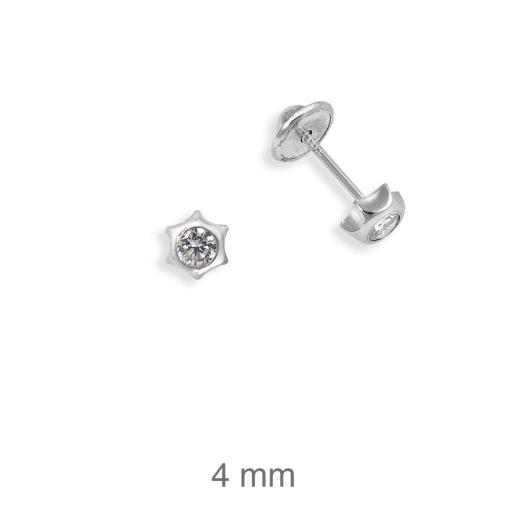 Pendientes plata rodiada rosca