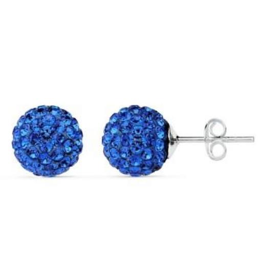 Pendientes plata cristal austriaco 10mm.