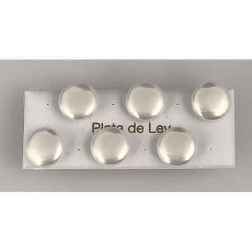 Pendientes plata perla achatada brillo 12mm.