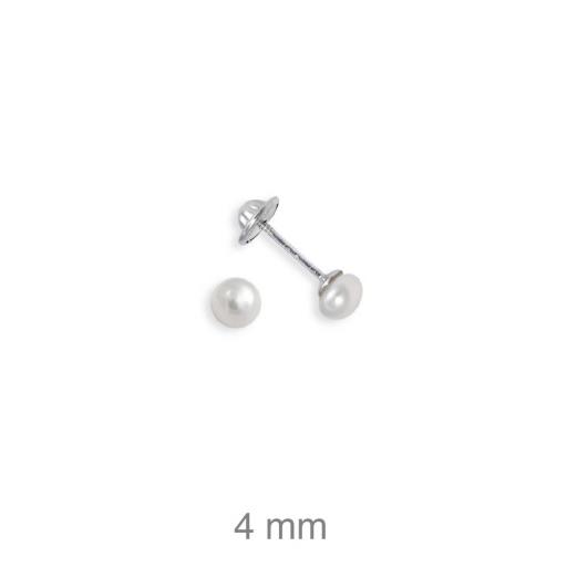 Pendientes plata perla cultivada rosca