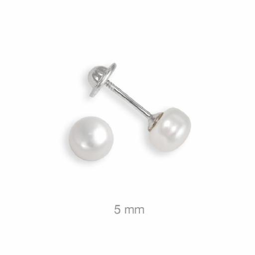 Pendientes plata perla cultivada rosca