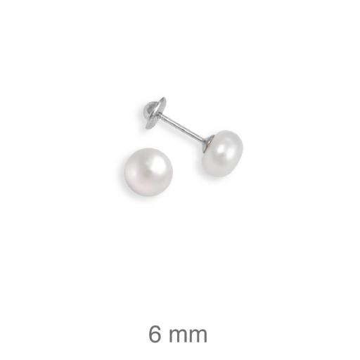 Pendientes plata perla cultivada rosca
