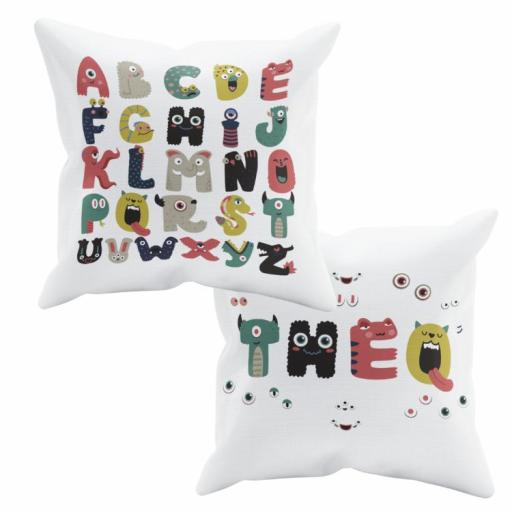 Cojín Personalizado para Niño - Niña - Almohada para Niños abecedario y números - Vuelta al Cole - cojín con Letras y números COLECCIÓN ABC [0]