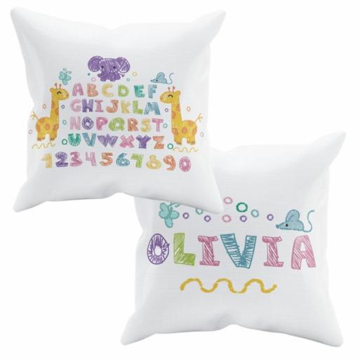 Cojín Personalizado para Niño - Niña - Almohada para Niños abecedario y números - Vuelta al Cole - cojín con Letras y números COLECCIÓN ABC [2]