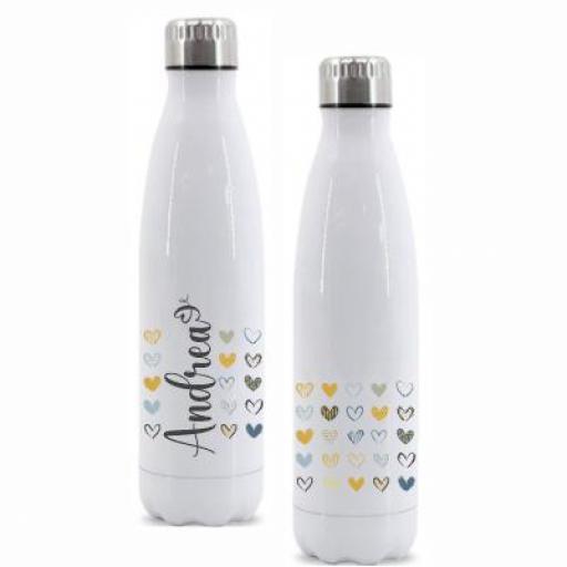 Botella Térmica Personalizada - Nombre - Botellas de Agua Acero Inoxidable Doble Capa 510 ml Bebidas Frias 24h y Calientes 12 h, doble capa - a prueba de fugas.  [1]