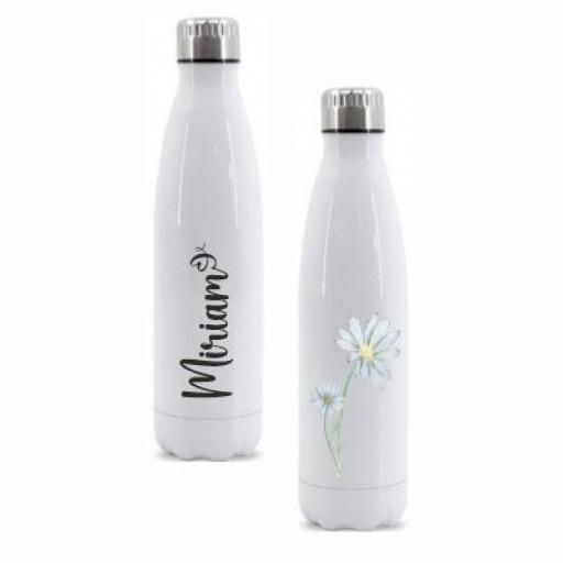 Botella Térmica Personalizada - Nombre - Botellas de Agua Acero Inoxidable Doble Capa 510 ml Bebidas Frias 24h y Calientes 12 h, doble capa - a prueba de fugas. 