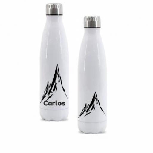 Botella Térmica Personalizada - Nombre - Botellas de Agua Acero Inoxidable Doble Capa 510 ml Bebidas Frias 24h y Calientes 12 h, doble capa - a prueba de fugas.  [3]