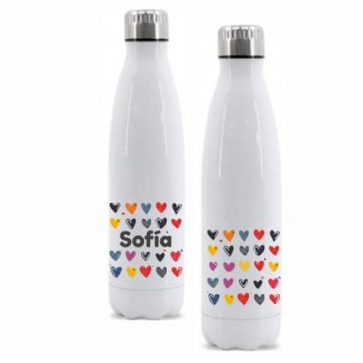 Botella Térmica Personalizada - Nombre - Botellas de Agua Acero Inoxidable Doble Capa 510 ml Bebidas Frias 24h y Calientes 12 h, doble capa - a prueba de fugas.  [2]
