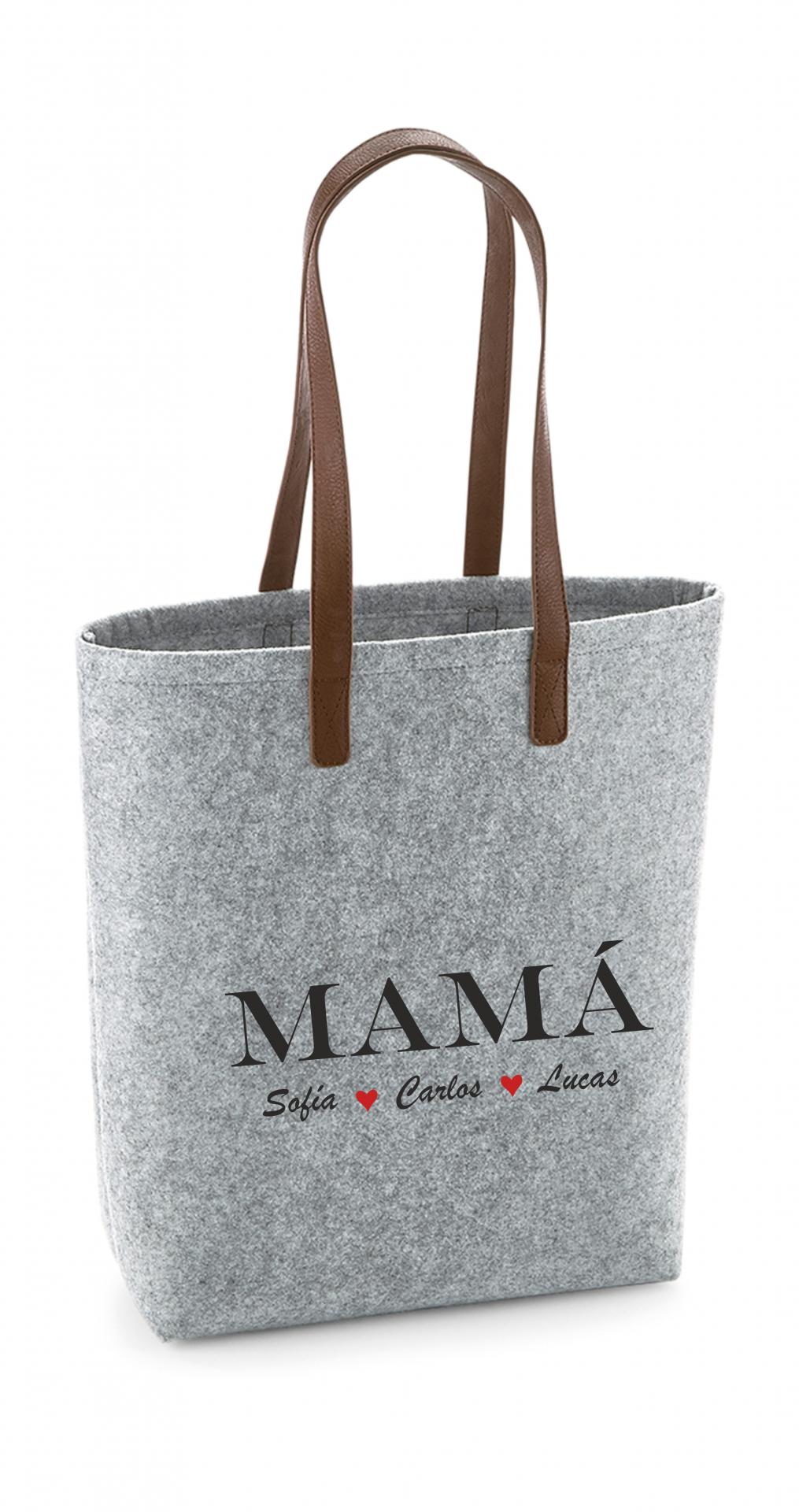 Bolso Personalizado Mamá - bolso de fieltro - bolsa -  idea regalo original,  regalo personalizado, regalo navidad, día de la madre, shopper fieltro.