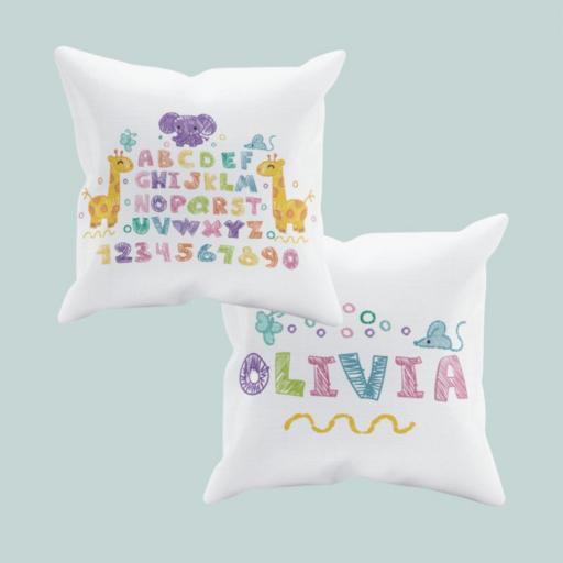 Cojín Personalizado para Niño - Niña - Almohada para Niños abecedario y números - Vuelta al Cole - cojín con Letras y números COLECCIÓN ABC [3]