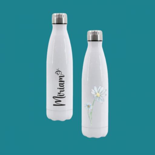 Botella Térmica Personalizada - Nombre - Botellas de Agua Acero Inoxidable Doble Capa 510 ml Bebidas Frias 24h y Calientes 12 h, doble capa - a prueba de fugas.  [2]