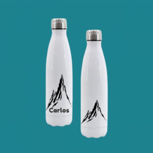 Botella Térmica Personalizada - Nombre - Botellas de Agua Acero Inoxidable Doble Capa 510 ml Bebidas Frias 24h y Calientes 12 h, doble capa - a prueba de fugas.  [3]