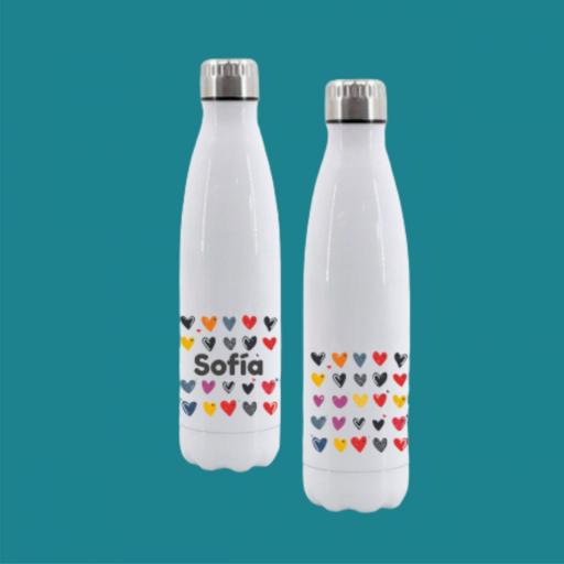 Botella Térmica Personalizada - Nombre - Botellas de Agua Acero Inoxidable Doble Capa 510 ml Bebidas Frias 24h y Calientes 12 h, doble capa - a prueba de fugas.  [1]