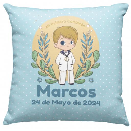 Regalo personalizado NIÑO, Cojín comunión, mi primera comunión, cojín personalizado comunión, almohada comunión, cojín personalizado, detalle comunión, cambio color de pelo [3]