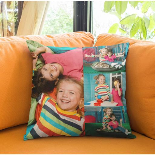 Cojín personalizados con collage de fotos ¡Un regalo perfecto! Original especial y único. Muy cómodo y se amolda perfectamente para usar en tu sofá mirando una peli o en la cama cuando te tumbas a pensar. Se puede lavar sin problemas sin q