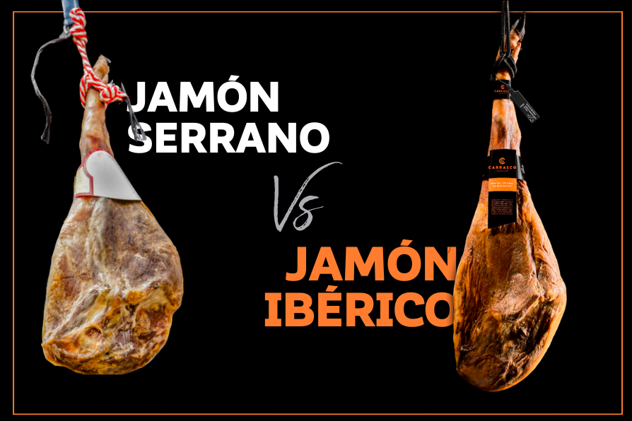 Diferencia entre jamón ibérico y jamón serrano 