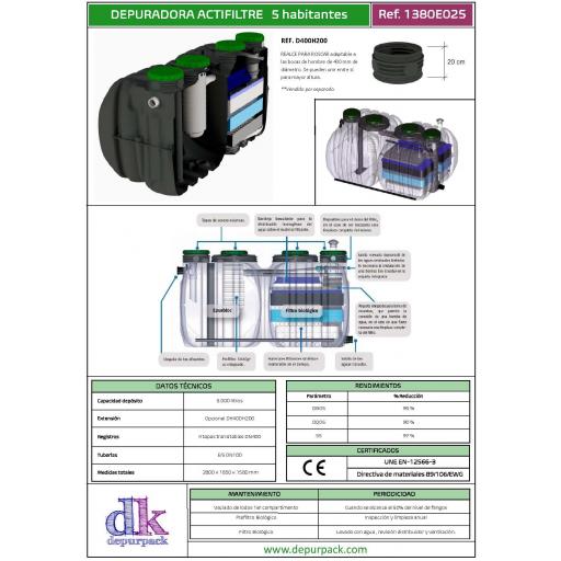 Depuradora ACTIFILTRE 5 Oxidación Total sin electricidad para 5 habitantes [3]