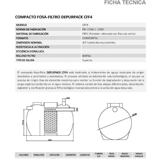 Fosa Séptica con filtro 1500 litros 4/5 habitantes con salida superior [2]
