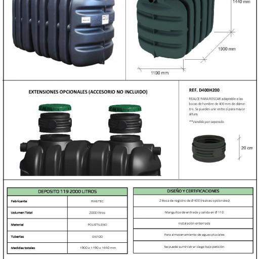 Depósito para enterrar de 2000 litros AT 119 - Rikutec [2]