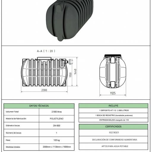 Depósito de 2500 litros AT 112 para enterrar [1]