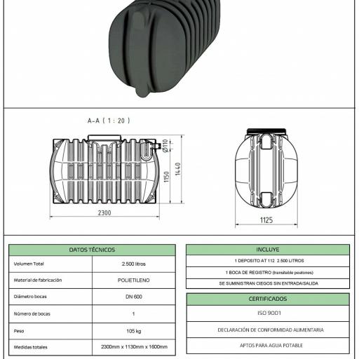 Depósito de 2500 litros AT 112 para enterrar [2]