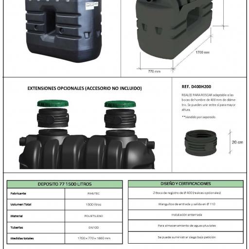 Depósito para enterrar de 1500 litros AT 77 - Rikutec [2]