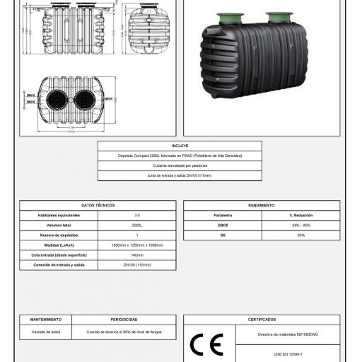 Fosa séptica básica 2000 - 3000 litros homologada CE [1]