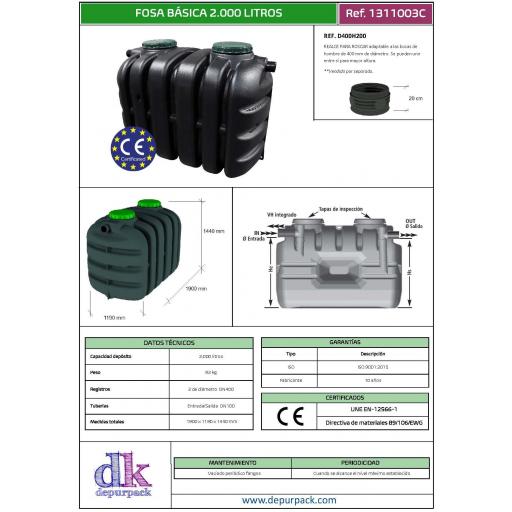 Fosa séptica básica 2000 litros homologada con marcado CE [3]