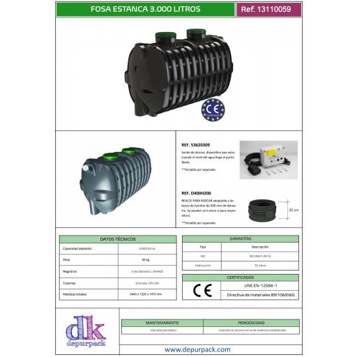 Fosa séptica ESTANCA 3000 litros homologada marcado CE [2]