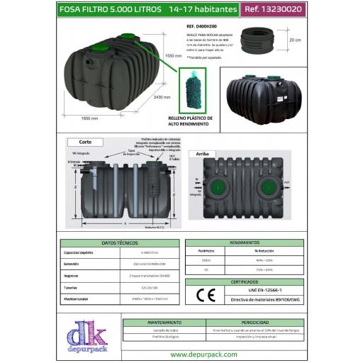 Fosa Séptica con filtro 5000 litros homologada con marcado CE [2]