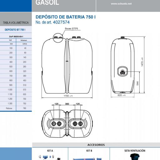 Depósito gasoil simple pared BT 750 litros [2]