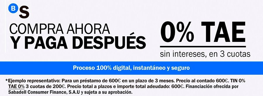 Financiación sin intereses en 3 cuotas