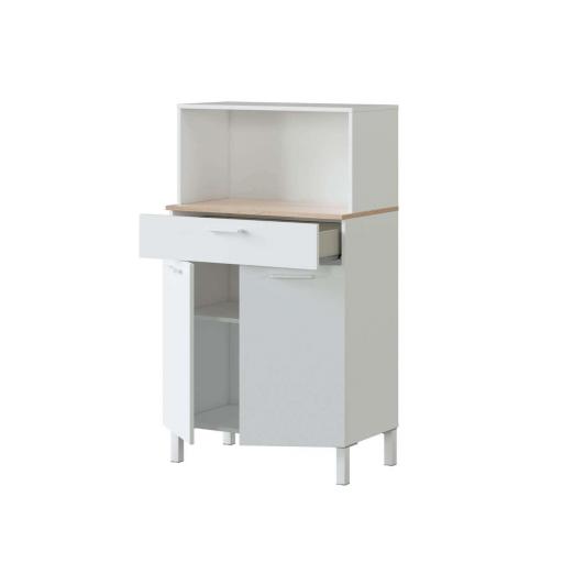 Mueble auxiliar para microondas BLANCO Y ROBLE [1]