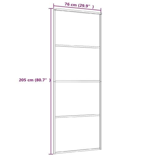 Puerta corredera con set herrajes vidrio ESG aluminio 76x205cm [4]