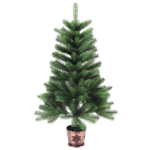 Árbol de Navidad artificial hojas realistas 65cm VERDE [1]