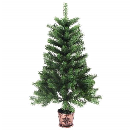 Árbol de Navidad artificial hojas realistas 90cm VERDE [1]