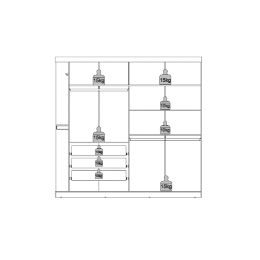 Armario 231cm ROBLE Y MARFIL (Montaje gratis) [4]