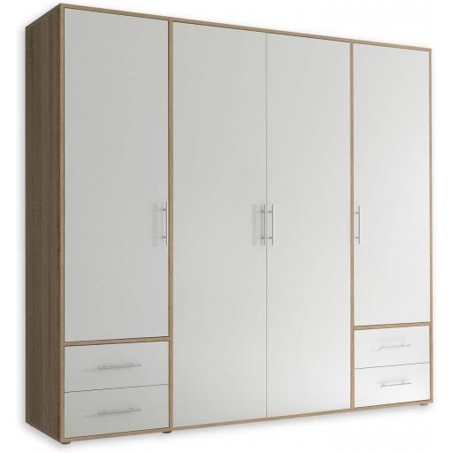 Armario 4 puertas 206cm BLANCO/ROBLE [2]